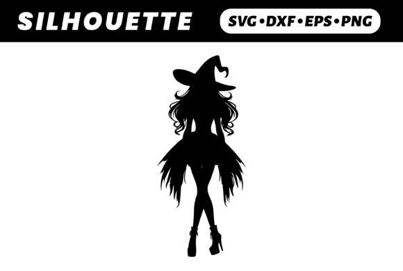 Download Silhouette Witch, Front View, White BG - Premium Resources
